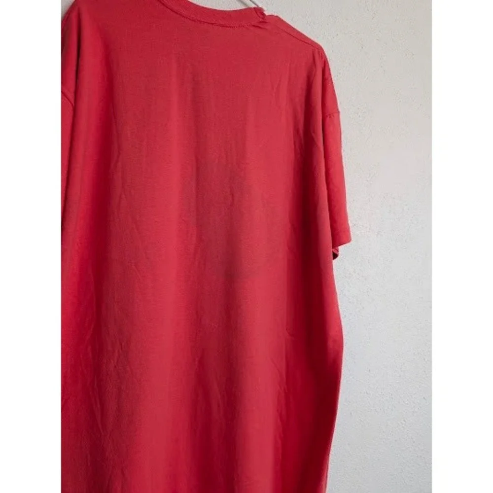 Jerzees Unisex‎ Nightgown One Size Red Cotton Short Sleeve Crew Neck Alaska